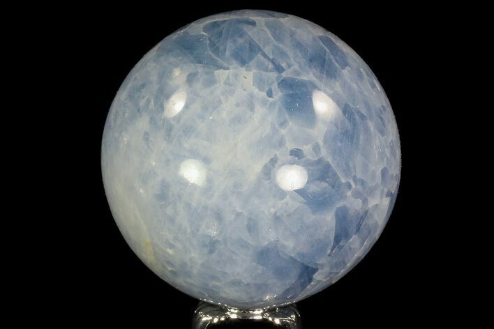 Polished Blue Calcite Sphere - Madagascar #74458